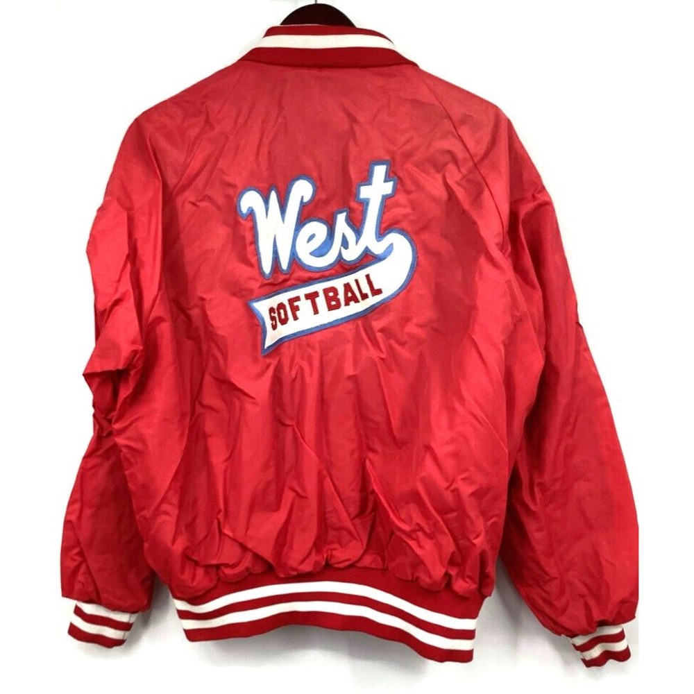 Vtg Pla-Jac by Dunbrooke Mens Jacket 48 XL 50 Classic Bomber Satin Red 80s 90s